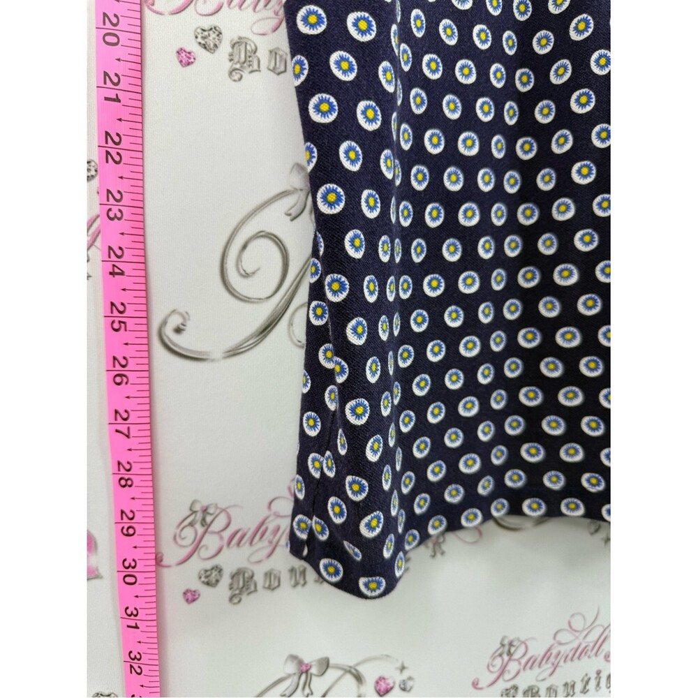 Ted Baker London Navy Polo with White & yellow Dot Motif button up - Picture 3 of 8